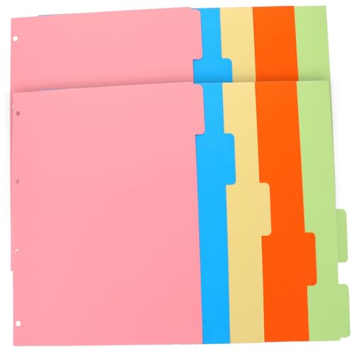 GARIOUANS 2 Sätze Ringbuch Trennblätter Bunte Ordner Register mit Abnehmbare Notizbuch Divider Farbige Indexseiten für Klassifizierung und Organisation von GARIOUANS