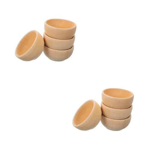 GARIOUANS 2 Sätze Teiliges Holzschalen Set Für Unfertige Diy Holzspielzeuge Zur Kreativen Gestaltung Und Dekoration Robuste Glatte Oberfläche Für Bastelprojekte 4 Stück * 2 von GARIOUANS