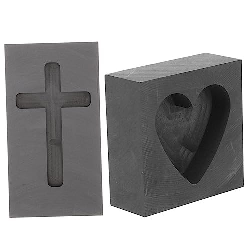 GARIOUANS 2 Stck. Herzförmige Graphit Gussform Teiliges Hochtemperaturbeständige Gießform für Kupfer und Metallguss für Diy Projekte und GARIOUANS 2 Stck. Herzförmige Graphit Gussform Teiliges Hochtemperaturbeständige Gießform für Kupfer und Metallguss für Diy Projekte und von GARIOUANS