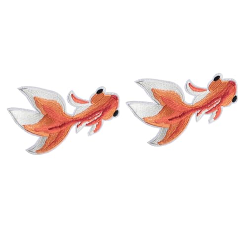 GARIOUANS 2 Stk. Goldfisch Stickerei Patches zum Aufnähen und Aufbügeln Bestickte Applikationen für Kleidung DIY Reparatur von Hosen Jacken Taschen Geeignet für Verschiedene Textilien von GARIOUANS