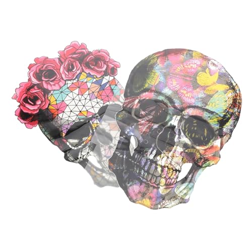 GARIOUANS 2 Stk. Halloween Bügelbild Set Teilig Schädel Applikationen zum Aufbügeln für DIY Kleidung Halloween Kostüm Dekoration Vielseitig und Einfach Anzuwenden von GARIOUANS