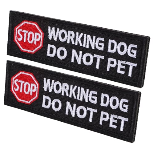 GARIOUANS 2 Stück Bestickte Hundepatches Nicht Streicheln Hundeidentifikationspatches für Geschirre Einfach Anzubringen und Wiederverwendbar für Servicehunde und Haustiere von GARIOUANS