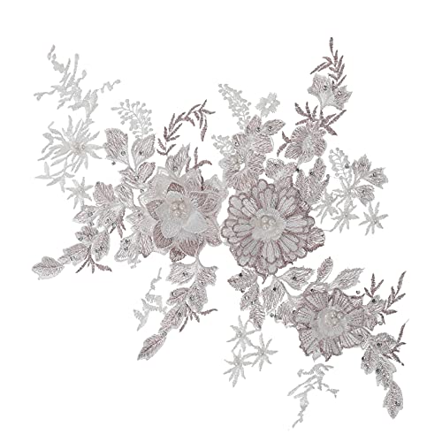 GARIOUANS 2 Stück Bügelflicken Set Blumenapplikationen für DIY Kleidung Dekorative Stoffe Farbenfrohe Stickerei für Kleider und Taschen Langlebige Einzigartige Designs von GARIOUANS