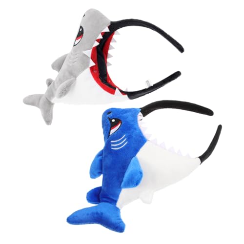 GARIOUANS 2 Stück Cartoon Hai Stirnbänder Plüsch Haarreif mit Elastischem Band Robustes Meeres tier Partyzubehör für Geburtstage Fasching Cosplay und Ocean Theme Events GARIOUANS 2 Stück Cartoon Hai Stirnbänder Plüsch Haarreif mit Elastischem Band Robustes Meeres tier Partyzubehör für Geburtstage Fasching Cosplay und Ocean Theme Events von GARIOUANS