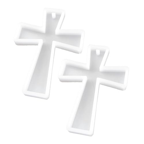 GARIOUANS 2 Stück Diy Silikonform Kreuz Schlüsselanhänger Teilig Epoxidharz Gießform Wiederverwendbar Elastisch Reißfest für Schmuck Basteln und Dekoration von GARIOUANS