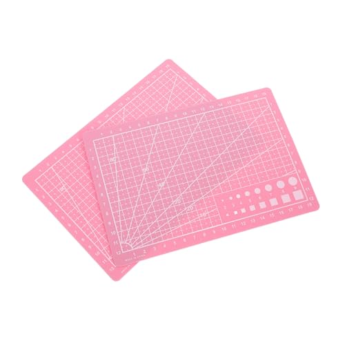 GARIOUANS 2 Stück Doppelseitige Selbstheilende Schneidematte aus Abs Langlebige Bastelunterlage für DIY Projekte Präzise Gravierte zum Schneiden Gravieren Basteln Scrapbooking und Nähen Rosa von GARIOUANS