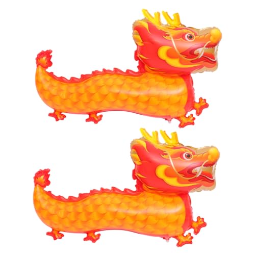 GARIOUANS 2 Stück Drachen Luftballons für Chinesisches Neujahr Partydeko Kindergeburtstag Leuchtend Orange Cartoon Ballons Festliche Atmosphäre Jahresfest Dekoration von GARIOUANS