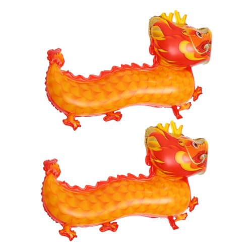 GARIOUANS 2 Stück Drachen luftballons Orange Leichte Einfach Aufblasbare Dekoration für Chinesisches Neujahrsfest Frühlingsfest Party und Familienfeiern Langlebige Fotorequisiten von GARIOUANS