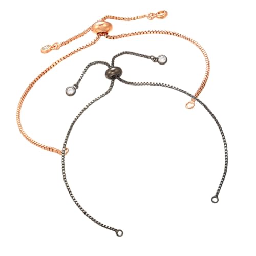 GARIOUANS 2 Stück Einstellbare Messing Armband Ersatzketten Teiliges Halbgefertigte Schmuckkette für DIY Basteln und Anpassung in Roségold und Schwarz GARIOUANS 2 Stück Einstellbare Messing Armband Ersatzketten Teiliges Halbgefertigte Schmuckkette für DIY Basteln und Anpassung in Roségold und Schwarz von GARIOUANS