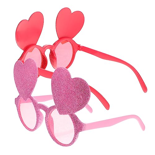 GARIOUANS 2 Stück Herzförmige Brille Lustige Sonnenbrille für Junggesellinnenabschiede Hochzeiten und Partys Cooles Accessoire in Rot und Pink für Unvergessliche Fotos GARIOUANS 2 Stück Herzförmige Brille Lustige Sonnenbrille für Junggesellinnenabschiede Hochzeiten und Partys Cooles Accessoire in Rot und Pink für Unvergessliche Fotos von GARIOUANS