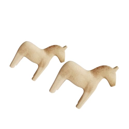 GARIOUANS 2 Stück Holzpferd DIY Holzfigur Pferd Blanko zum Bemalen und Dekorieren Natürliche Holz deko für Kinderzimmer und Gestalten Langlebig und Handwerklich Verarbeitet von GARIOUANS