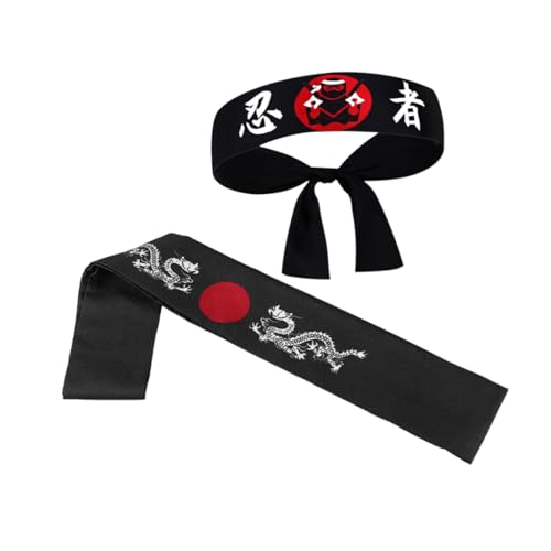 GARIOUANS 2 Stück Japanisches Karate Stirnband Kreatives und Haarband Japanischem Stil für Sushi und Kampfsportler aus Strapazierfähigem Gefertigt von GARIOUANS