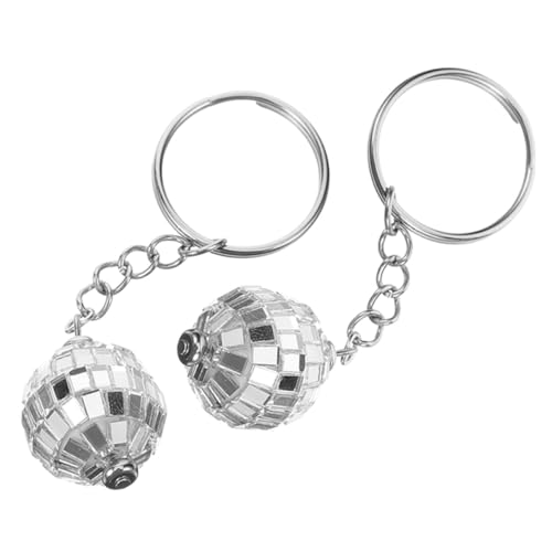 GARIOUANS 2 Stück Retro Disco Ball Schlüsselanhänger Kompakter Anhänger für Rucksack und Tasche Multifunktionales Leichtes Deko ornament mit Glänzendem Spiegel effekt GARIOUANS 2 Stück Retro Disco Ball Schlüsselanhänger Kompakter Anhänger für Rucksack und Tasche Multifunktionales Leichtes Deko ornament mit Glänzendem Spiegel effekt von GARIOUANS