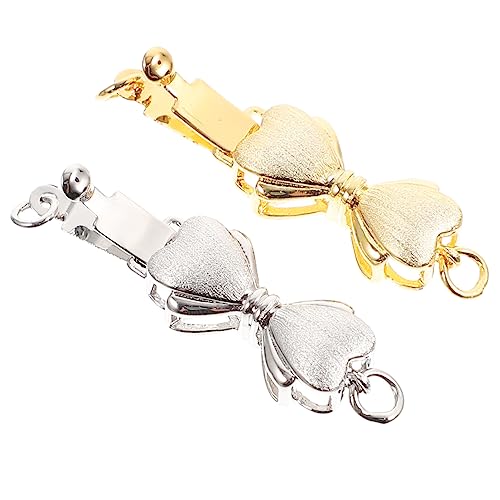 GARIOUANS 2 Stück Schmuck Verbinder Verschluss Clips für Halsketten Armbänder Silber und Goldfarbig Kleine DIY Verbinder für Perlenketten Verarbeitung Vielseitig für Schmuckherstellung von GARIOUANS