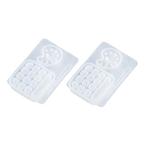 GARIOUANS 2 Stück Silikonform Flexibel Transparent für DIY Paint Tray Gießen Epoxidharz Mould mit Glatter Oberfläche Leicht zu Reinigen und Entformen für Kreative Bastelprojekte von GARIOUANS