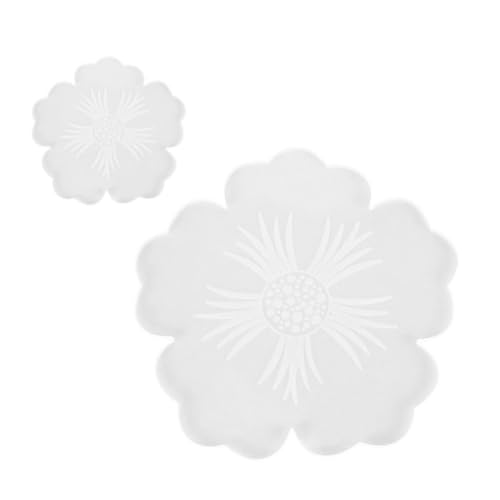 GARIOUANS 2 Stück Silikonform Teiliges mit Blütenmotiv UV Epoxidharz Untersetzer und Obsttablett Gießform Transparente DIY Resin Casting Form für Dekorative Serviertabletts und von GARIOUANS