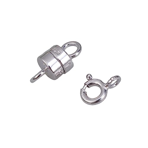GARIOUANS 2 Stück Sterling Silber Magnetverschluss und Federringverschluss für DIY Schmuckherstellung Halskette Armband und Fußkettchen Langlebig und Sicher für Kreative Projekte von GARIOUANS