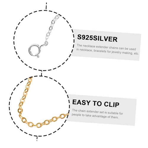 GARIOUANS 2 Stück Sterling Silber Verlängerungskette Schmuckverlängerung für Halsketten Armbänder DIY Kettenverlängerung Karabinerverschluss Schmuckzubehör von GARIOUANS