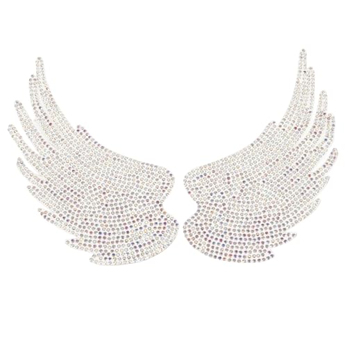GARIOUANS 2 Stück Strass Bügelpatches Engelsflügel Glitzer Applikationen zum Aufbügeln DIY Kleidung Dekor Reparatur für Jacken Taschen Hüte GARIOUANS 2 Stück Strass Bügelpatches Engelsflügel Glitzer Applikationen zum Aufbügeln DIY Kleidung Dekor Reparatur für Jacken Taschen Hüte von GARIOUANS