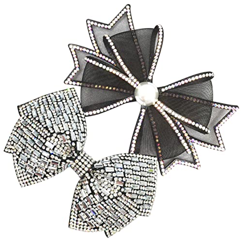GARIOUANS 2 Stück Strass Schleifen Haarschmuck DIY Zubehör für Kopfbedeckungen Taschen und Kleidung Leichte Dekorative Applikationen für Bastelprojekte von GARIOUANS