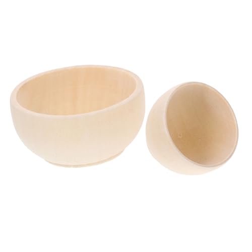 GARIOUANS 2 Stück Teiliges Holzschalen zum Bemalen Unvollendete Blanke Holzdeko Schalen mit Glatter Oberfläche DIY Bastelset für Kreative Holzdekoration und Geschenkideen von GARIOUANS