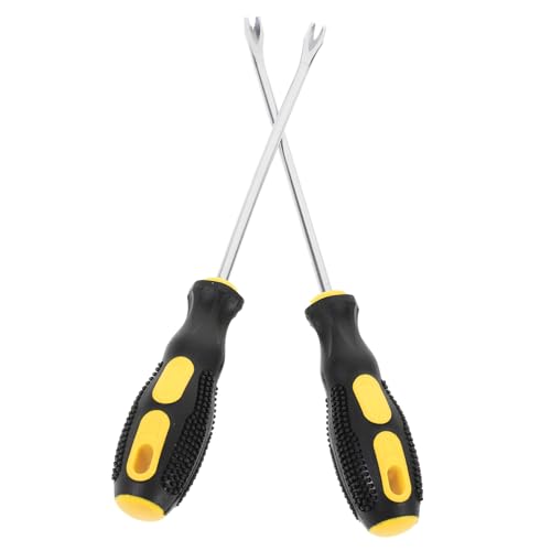 GARIOUANS 2 Stück Teiliges Pry Bar Förmigen Gabeln Edelstahl Nagel Tack Puller Rostbeständig Ergonomischer Griff für Polstermöbel Möbelstoffe Handwerker und Heimwerker von GARIOUANS