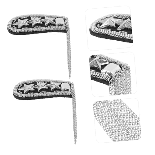 GARIOUANS 2 Stück Teiliges Punk Schulterepauletten Quasten und Kettendetails Modische Applikationen für Blazer und Kostüme Elegantes Design für Besondere Anlässe Wie Hochzeit und Party von GARIOUANS