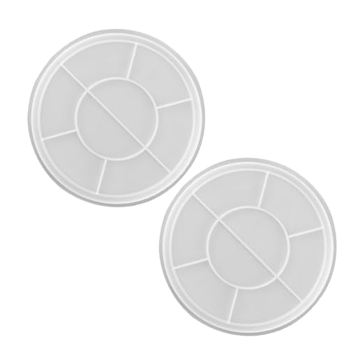 GARIOUANS 2 Stück Teiliges Rundes Silikon DIY tablett Epoxidharz Gießform für Obst und Aufbewahrung Langlebige Waschbare Form für Individuelle Dekotrays und Praktische Nutzung von GARIOUANS