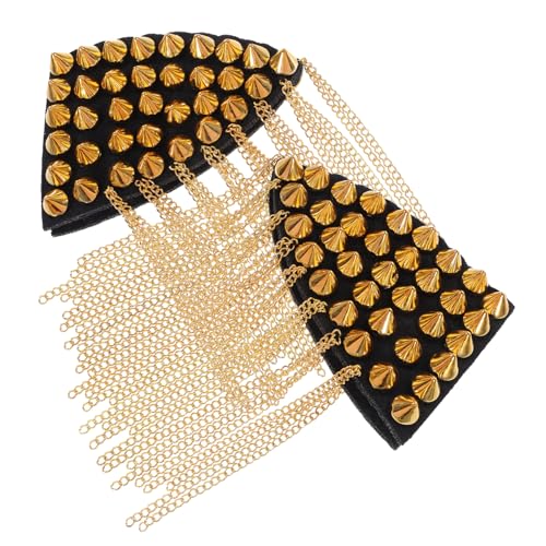 GARIOUANS 2 Stück Vintage Epauletten mit Quaste und Nieten Schulterklappen für Damen Punk Style Kostümzubehör für Feiern und von GARIOUANS