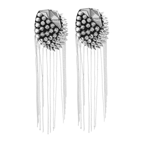 GARIOUANS 2 Stück Vintage Tassel Chain Epauletten Metall Schulterabzeichen mit Nieten Punk Stil Fransen Dekoration für Damen und Herren Kostüm Accessoires für Jacken und Uniformen GARIOUANS 2 Stück Vintage Tassel Chain Epauletten Metall Schulterabzeichen mit Nieten Punk Stil Fransen Dekoration für Damen und Herren Kostüm Accessoires für Jacken und Uniformen von GARIOUANS