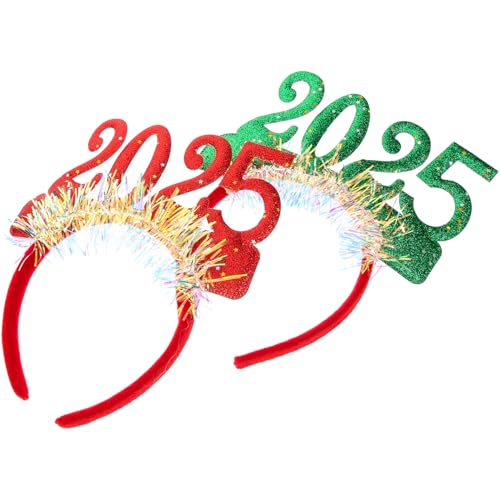 GARIOUANS 2 Stück Year Haarband Pailletten Stirnband Festliche Kopfbedeckung Party Zubehör Grün Rot Leicht Komfortabel Langlebig für Silvester Karneval Feier GARIOUANS 2 Stück Year Haarband Pailletten Stirnband Festliche Kopfbedeckung Party Zubehör Grün Rot Leicht Komfortabel Langlebig für Silvester Karneval Feier von GARIOUANS