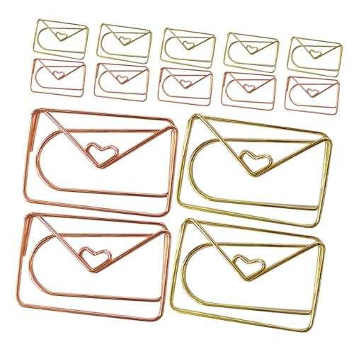 GARIOUANS 20 Stück Büroklammern im Envelope Design Süße Papierclips für Büro Schule und Hochzeitsdekoration Zuverlässige und Robuste Clips zur Einfachen Organisation von GARIOUANS