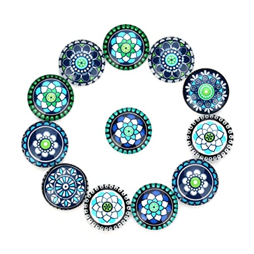 GARIOUANS 20 Stück DIY Schmuck Zubehör Blumenmuster Patches für Schmuckherstellung Blau für Ohrringe und Kreative Bastelprojekte von GARIOUANS