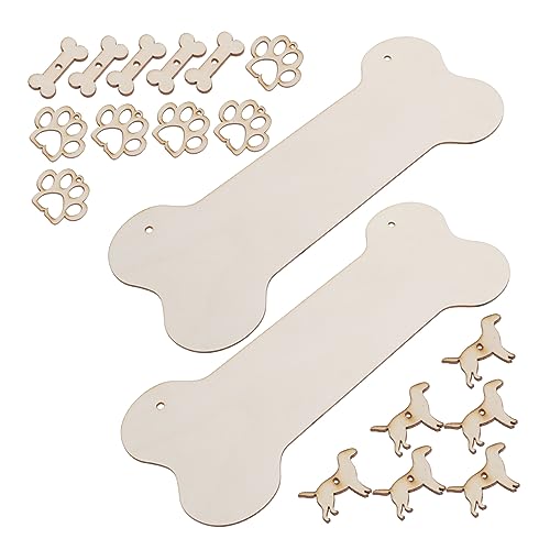 GARIOUANS 20 Stück Hängende Holzschild Diy Set Teiliges Set mit Unvollendeten Holz Ausschnitten Knochen und Pfotenform für Dekorationen und Projekte GARIOUANS 20 Stück Hängende Holzschild Diy Set Teiliges Set mit Unvollendeten Holz Ausschnitten Knochen und Pfotenform für Dekorationen und Projekte von GARIOUANS