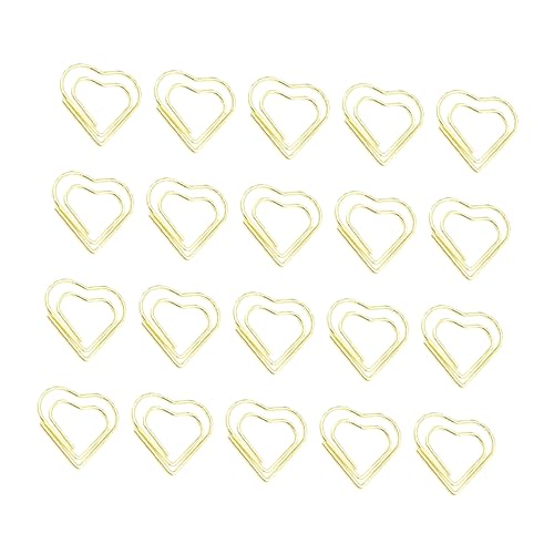 GARIOUANS 20 Stück Herzförmige Büroklammern aus Metall Kreativer Papierhalter für Notizen und Lesezeichen für Zuhause und Büro Gold GARIOUANS 20 Stück Herzförmige Büroklammern aus Metall Kreativer Papierhalter für Notizen und Lesezeichen für Zuhause und Büro Gold von GARIOUANS