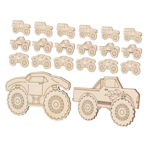 GARIOUANS 20 Stück LKW-Dekorationen aus Holz Autoförmige Holzausschnitte Kunsthandwerk aus Holz Holzscheiben für Ornamente Holzautos zum bemalen Autoausschnitte basteln Zubehör basteln Beige GARIOUANS 20 Stück LKW-Dekorationen aus Holz Autoförmige Holzausschnitte Kunsthandwerk aus Holz Holzscheiben für Ornamente Holzautos zum bemalen Autoausschnitte basteln Zubehör basteln Beige von GARIOUANS