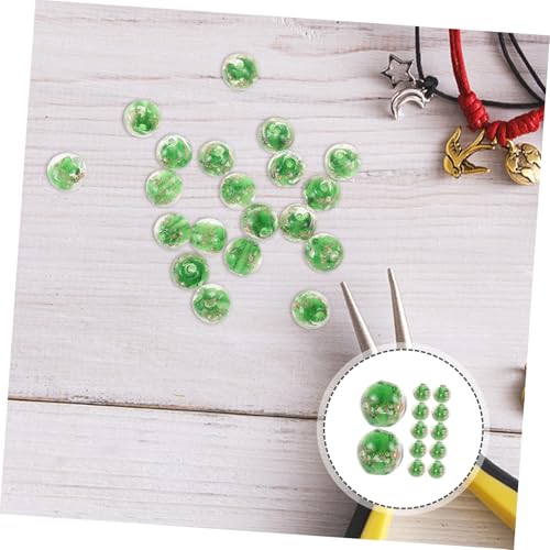 GARIOUANS 20 Stück Leuchtende Glasperlen Grün Runde Glow in Dark DIY Bastelperlen Lose Perlen Schmuckherstellung Armband Halskette Zubehör von GARIOUANS