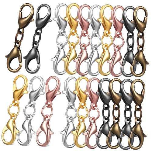 GARIOUANS 20 Stück Teiliges Doppel Lobster Karabiner Verlängerung Verschluss für Halsketten Armbänder aus Zinklegierung Langlebig Einfach zu Bedienen Geeignet für Schmuckherstellung und DIY von GARIOUANS