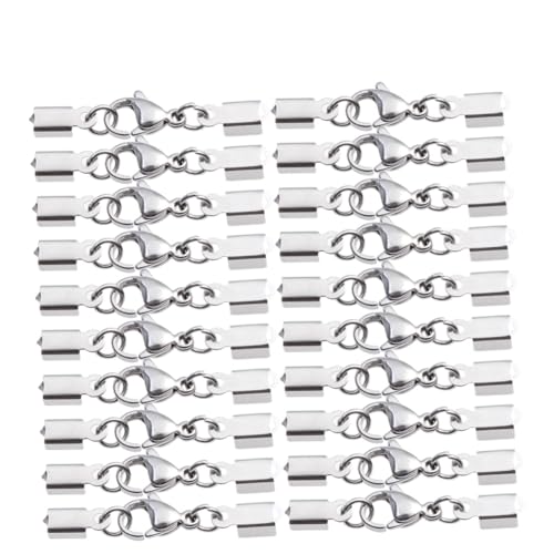GARIOUANS 20 Stück Teiliges Edelstahl Lobster Karabiner Verschlüsse für DIY Schmuckherstellung Langlebige Ketten und Armbandverschlüsse Geeignet für Ohrringe Anhänger Armbänder Halsketten von GARIOUANS