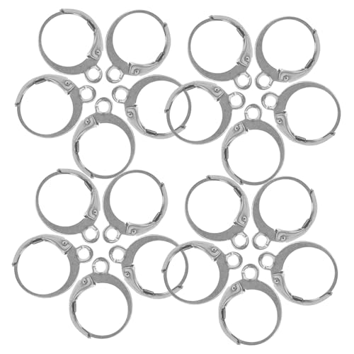 GARIOUANS 20 Stück Teiliges Edelstahl Ohrhaken für Schmuckherstellung Silberfarbene Creolen DIY Ohrstecker Komponenten Leichte Stilvolle Ohrring Rohlinge für Damen und Bastler von GARIOUANS