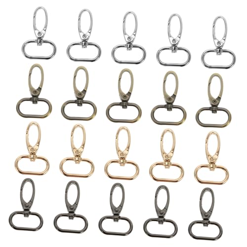 GARIOUANS 20 Stück Teiliges Handtaschen Karabiner aus Legierungsmetall Drehbare Schnapphaken mit Stabiler Klaue in Gold Silber Schwarz und Antik für DIY Schlüsselanhänger Hundehalsbänder GARIOUANS 20 Stück Teiliges Handtaschen Karabiner aus Legierungsmetall Drehbare Schnapphaken mit Stabiler Klaue in Gold Silber Schwarz und Antik für DIY Schlüsselanhänger Hundehalsbänder von GARIOUANS