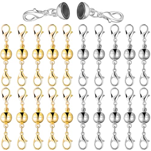 GARIOUANS 20 Stück Teiliges Magnetverschluss Schmuckverbinder Doppelte Sicherheitsverschlüsse in Gold und Silber Leicht zu Bedienen für Halsketten und Armbänder DIY Schmuckherstellung GARIOUANS 20 Stück Teiliges Magnetverschluss Schmuckverbinder Doppelte Sicherheitsverschlüsse in Gold und Silber Leicht zu Bedienen für Halsketten und Armbänder DIY Schmuckherstellung von GARIOUANS