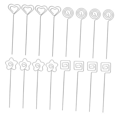 GARIOUANS 20 Stück Teiliges Metall Fotoschneider Clips Blumen Picks Tischkarten Halter für Hochzeiten Geburtstagsfeiern und Kuchen Dekorationen Runde Blumige Quadratische und Herzform Je von GARIOUANS