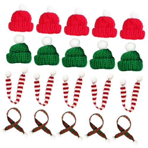 GARIOUANS 20 Stück Teiliges Mini Strickmützen und Schals Set aus Wollmaterial Weiche Textur Leichte Weihnachtsdeko für Party Basteln und Festliche Tischdekoration für Weihnachtsfeiern und GARIOUANS 20 Stück Teiliges Mini Strickmützen und Schals Set aus Wollmaterial Weiche Textur Leichte Weihnachtsdeko für Party Basteln und Festliche Tischdekoration für Weihnachtsfeiern und von GARIOUANS