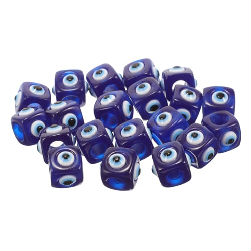 GARIOUANS 20 Stück Teiliges Resin Evil Eye Würfelperlen in Augenförmige Bastelperlen für Schmuckherstellung DIY Armband und Halsketten Zubehör Vielseitig für Schmuck und Dekoration von GARIOUANS