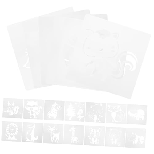 GARIOUANS 20 Stück Teiliges Schablonen aus Hochwertigem Pet Wiederverwendbar Geruchlos für Malen Airbrush Basteln mit Cartoon Tiermotiven Einfach zu Reinigen für Karten Stoffe Wände und DIY von GARIOUANS