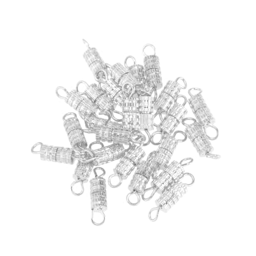 GARIOUANS 20 Stück Teiliges Schmuckverschlüsse Kupfer Schraubverschluss für und Armbänder Silberfarbene Verbindungselemente für DIY Schmuckherstellung mit Sicherem Schraubverschluss von GARIOUANS
