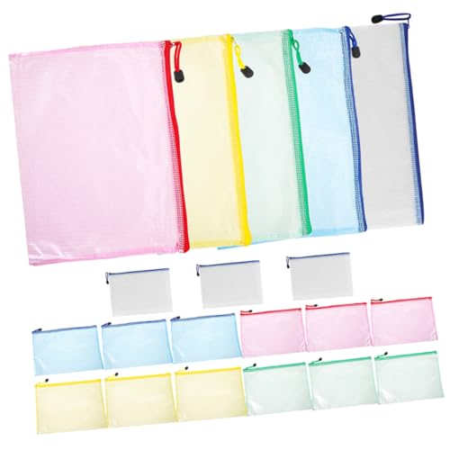 GARIOUANS 20 Stück Wasserdichte Dokumententaschen mit Reißverschluss Transparente Mesh Organizer Beutel für Kleine Aufbewahrung Quittungen Stifte Vielseitig für Büro Schule Reisen Farben Je GARIOUANS 20 Stück Wasserdichte Dokumententaschen mit Reißverschluss Transparente Mesh Organizer Beutel für Kleine Aufbewahrung Quittungen Stifte Vielseitig für Büro Schule Reisen Farben Je von GARIOUANS