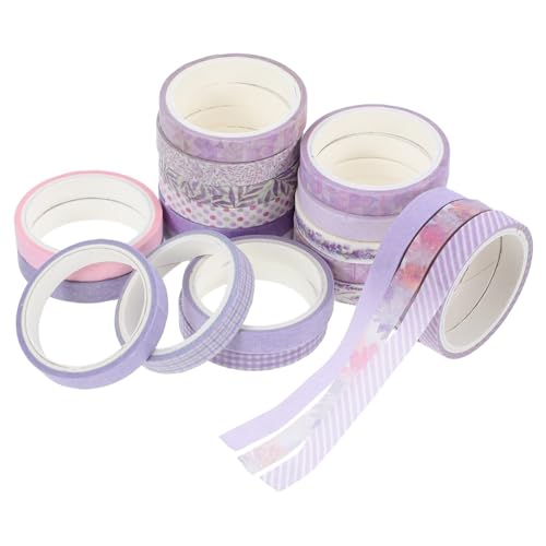 GARIOUANS 20 Stück farbiges Washi-Tape Reise-Washi-Tape Vintage Washi Tape Klebeband Washi dekoratives Klebeband lila Abdeckband Washi-Tape für Planer -Aufkleber Flüsterpapier von GARIOUANS