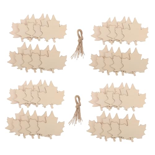 GARIOUANS 200 Stück Ahornblatt Holzanhänger Naturbelassene Holzformen für DIY Bastelprojekte Vielseitige Herbst-dekorationen Handbemalbare Holzstücke für Erntedankfest und Kreative von GARIOUANS